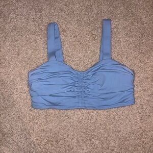 ALO Yoga Light Blue Ruched Top